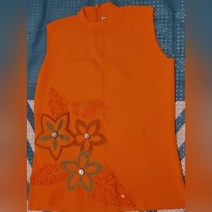 Women flower embroidered top small,like new,worn once .